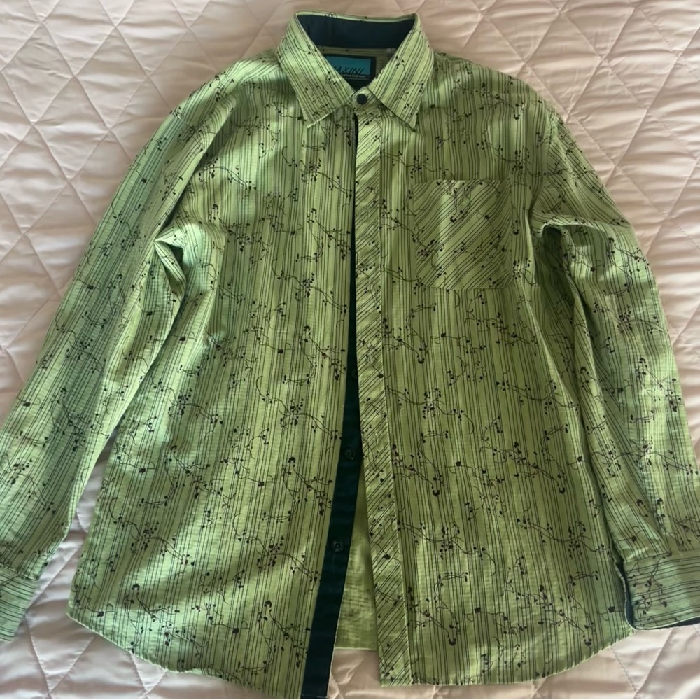 Maxini | Green Patterned Button-Up Shirt